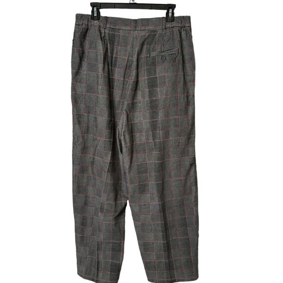 Talbots Size 16 Petite Black White Red Plaid Corduroy Pants Trousers - Picture 5 of 8